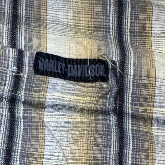 Harley-Davidson Beige Plaid Men's Button Down Shirt - Picture 2 of 8
